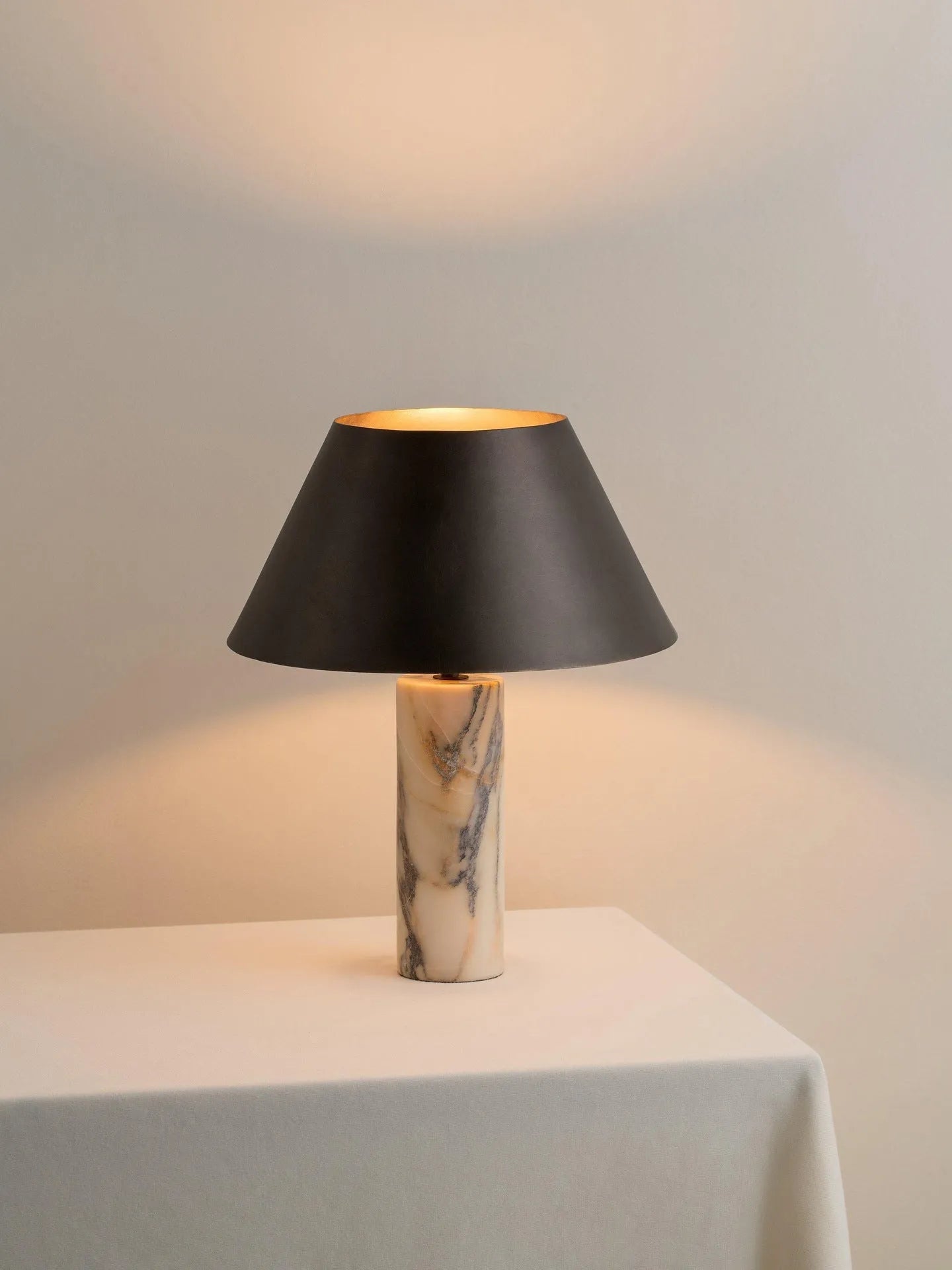 Black marble modern simplicity table lamp with power cord
