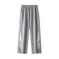 Men's straight leg summer trousers in black or grey with elastic waistband for plus size figures