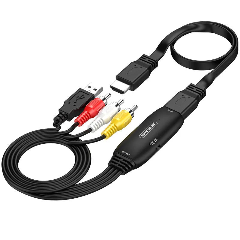 HDMI to AV converter cable with 110cm length for monitor and projector connections