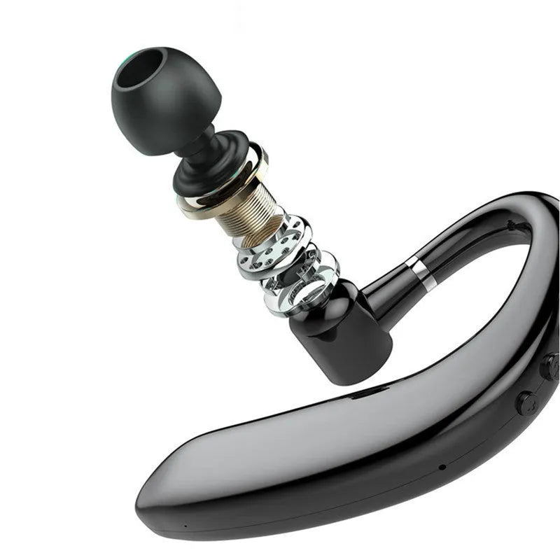 Wireless Bluetooth single ear headset in black or blue colour with in-ear design