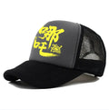 Men's adjustable baseball cap in six colour options on a white background.