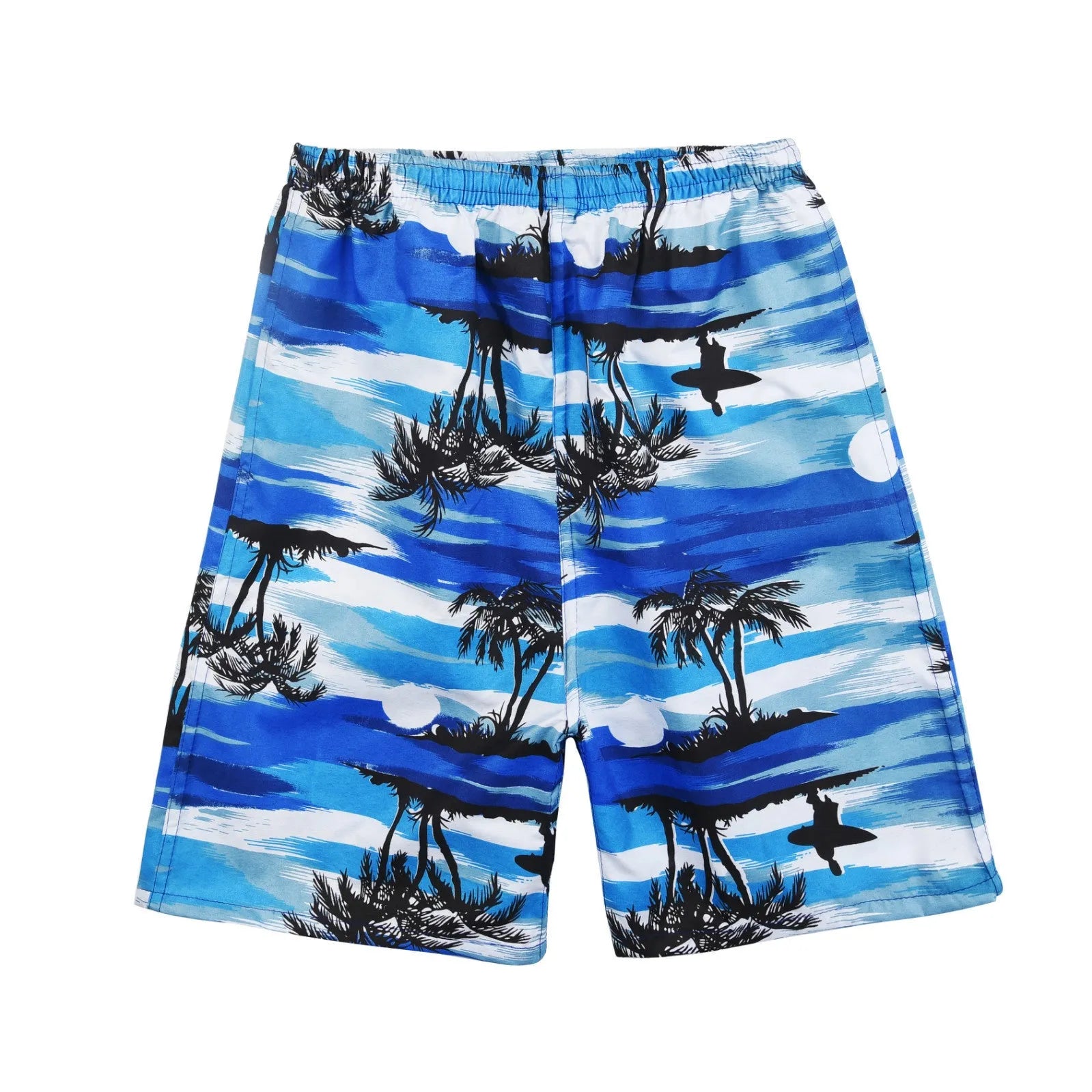 Men's floral print swimming trunks in polyester with five-point design