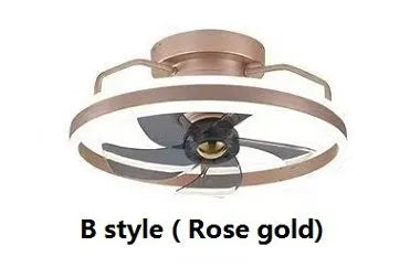 Modern ceiling fan light with white PC blades and acrylic lampshade showing 500mm diameter