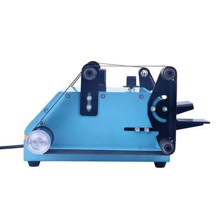 Blue desktop dual-axis belt sander with variable speed control for workshop sharpening and polishing