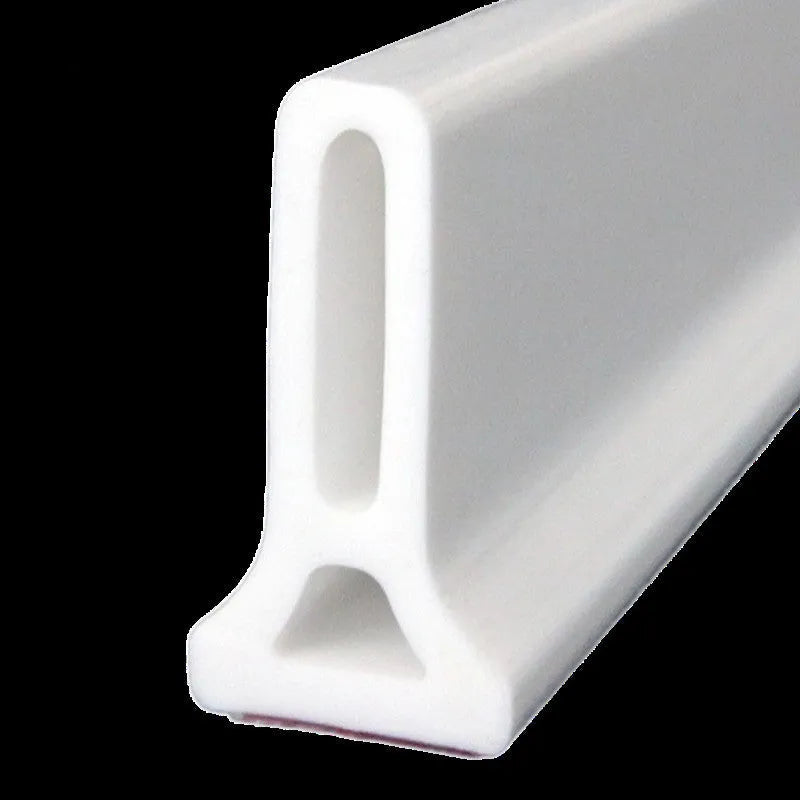 Flexible TPE bathroom water blocking strip in black, white, or grey colours for shower room wet-dry separation