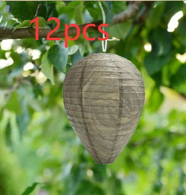 White paper beehive-shaped lantern with hexagonal facets, shown next to a ruler indicating 22cm width.