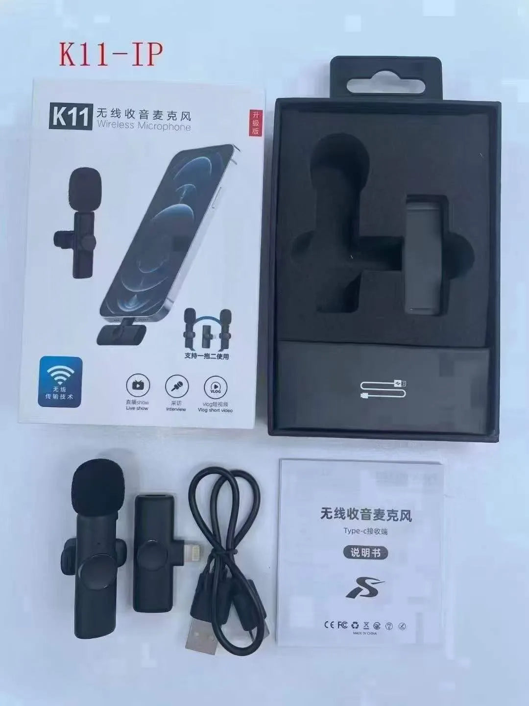 K-series collar clip microphone for wireless outdoor recording with multiple interface options.