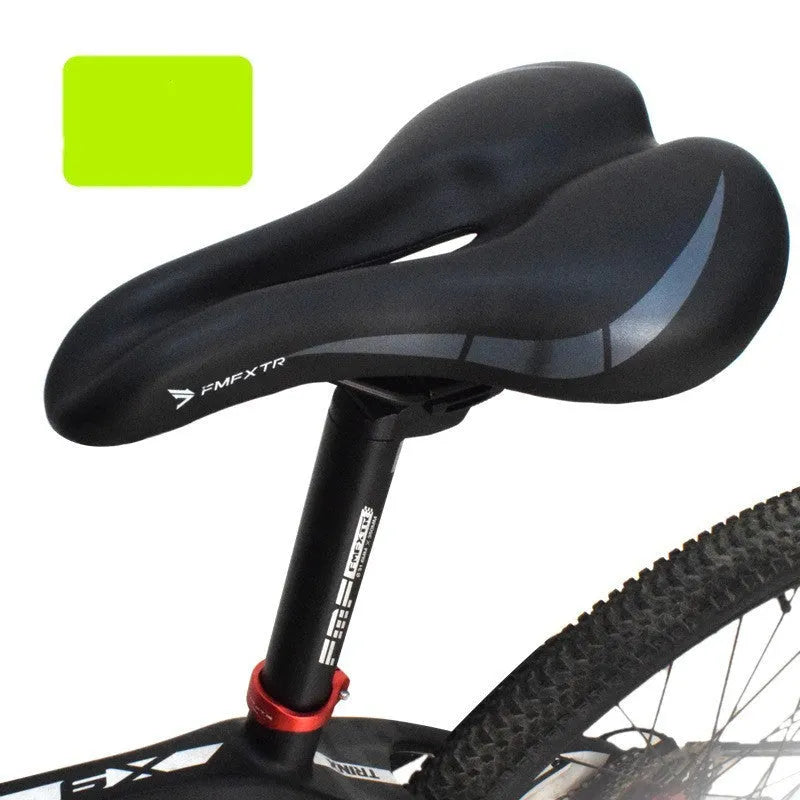 Bicycle saddle cushion with hollow centre design for double rail seat posts in 3147 colour