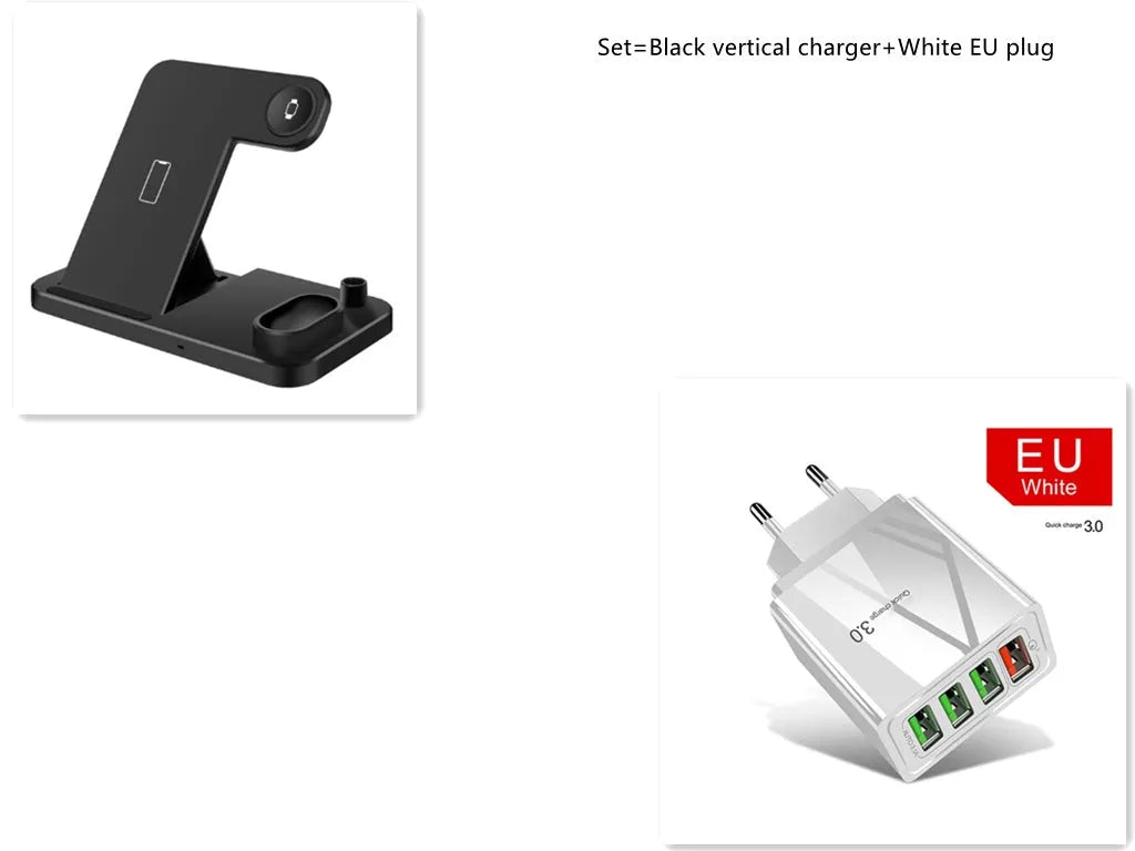 4-in-1 wireless charging station with adjustable magnetic phone stand, charging Apple Watch, AirPods and Apple Pencil simultaneously