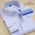 Men's black slim fit long sleeve business shirt with a cardigan-style collar.