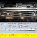 Silver automotive air conditioning control buttons and CD digital button stickers replacement set