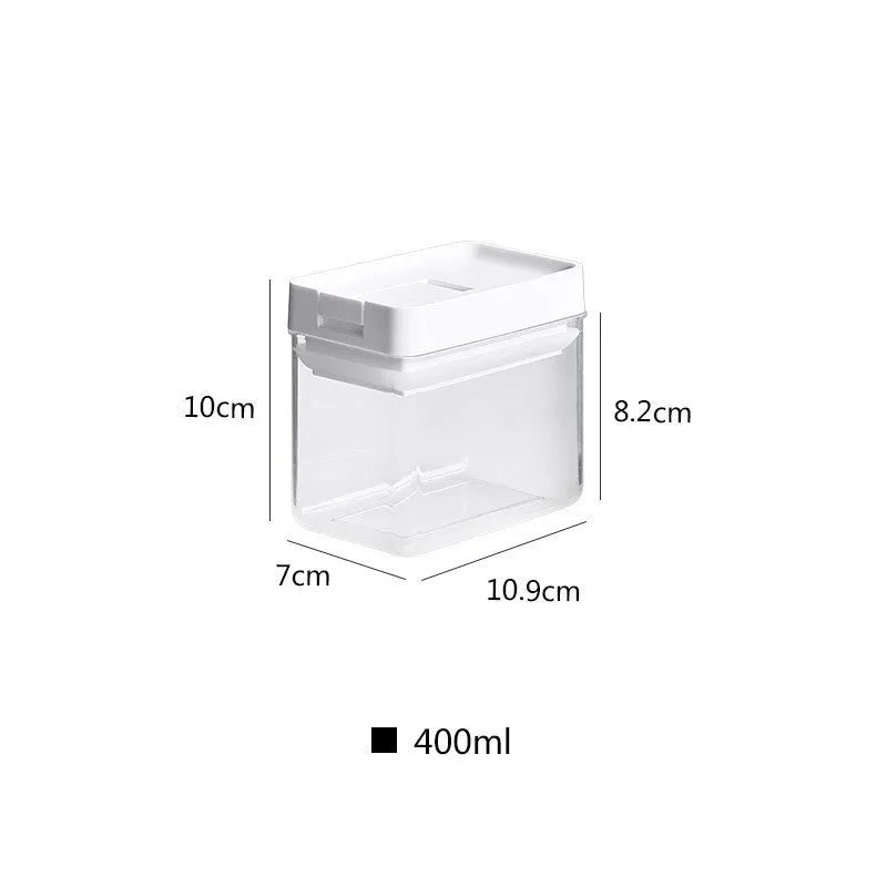 White transparent plastic grain storage tank with 400ml capacity and Japanese style