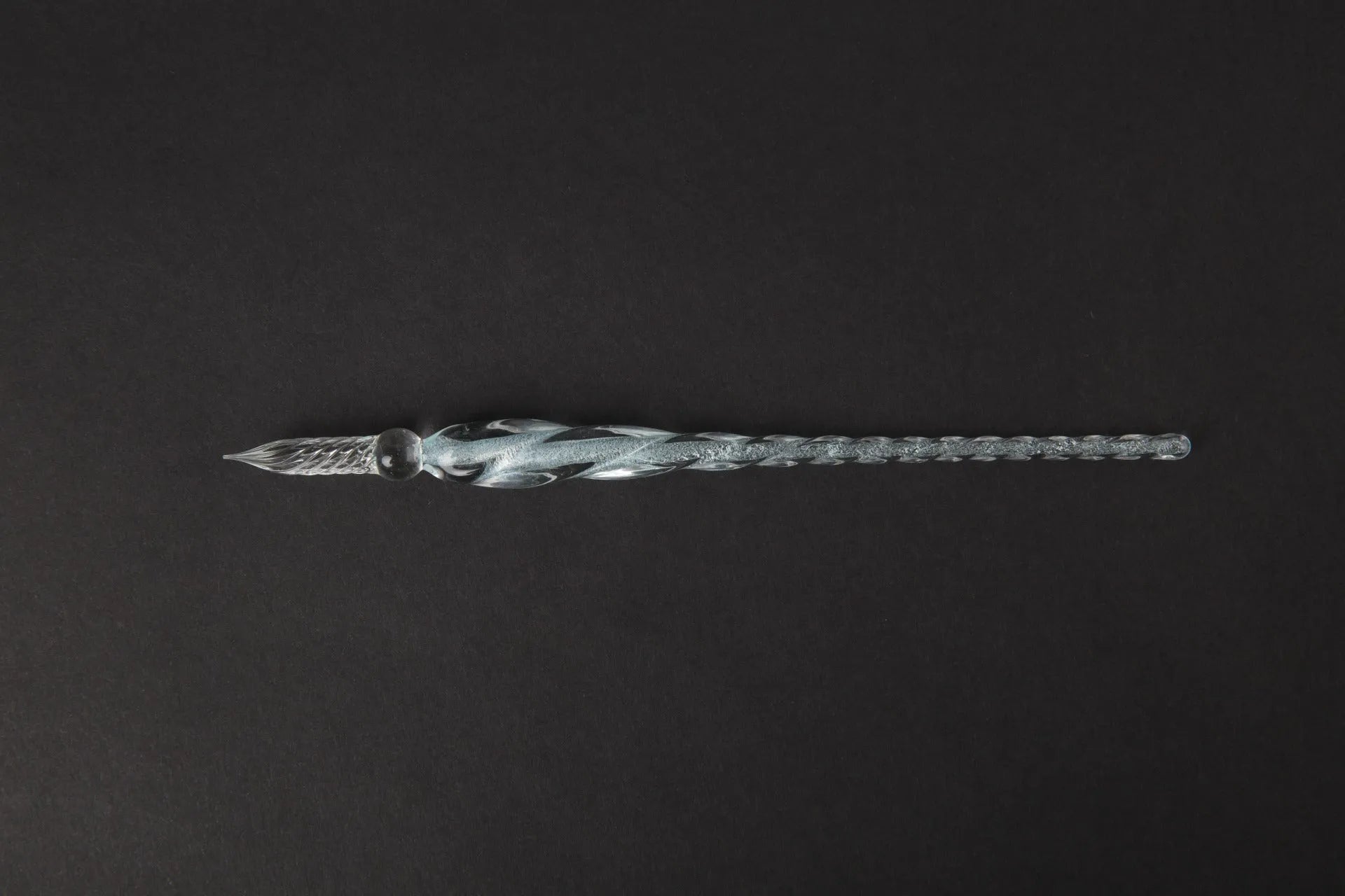 Glass crystal pen with coloured glaze dip art decoration in abstract modern design