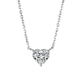 Silver-coloured copper love heart pendant necklace for women on a 16-inch chain.