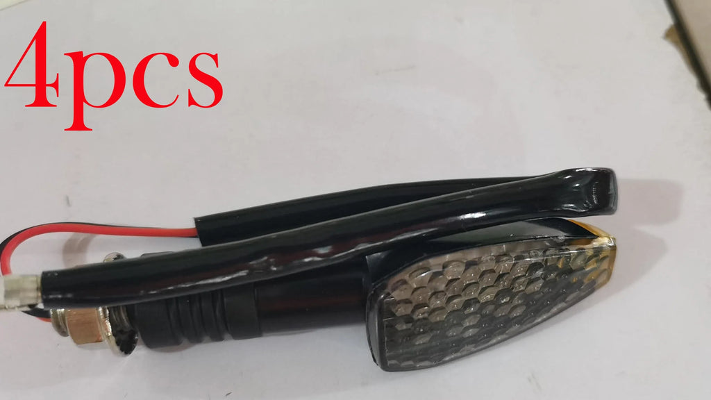 Motorcycle LED turn signal light 85mm length blackened shell yellow indicator