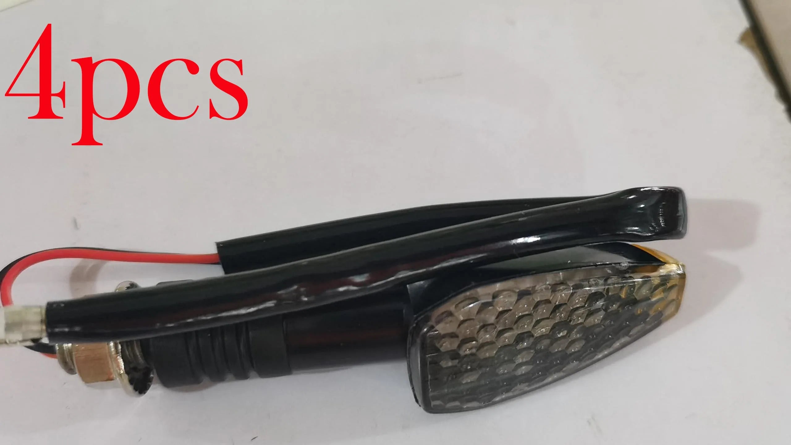 Motorcycle LED turn signal light 85mm length blackened shell yellow indicator