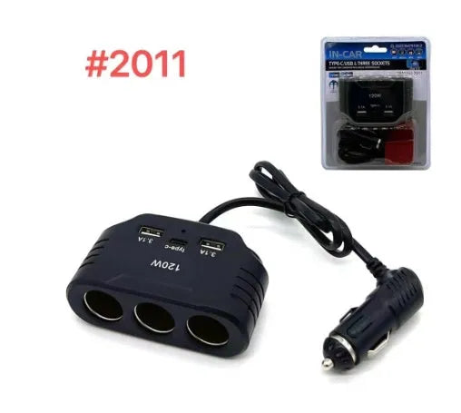 Black plastic car high-power 120W converter charger for vehicle fast charging