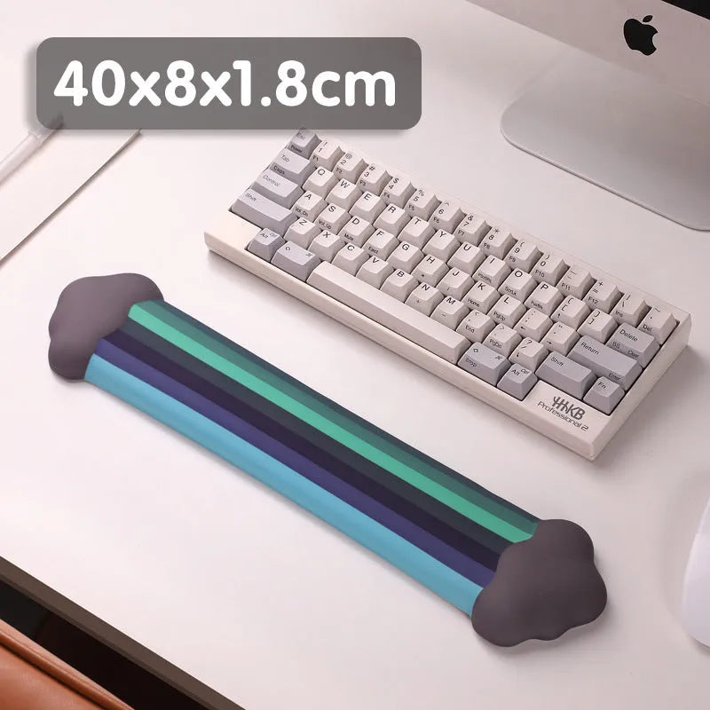 Silicone wrister mouse pad and keyboard support set with cloud pattern in choice of four colours