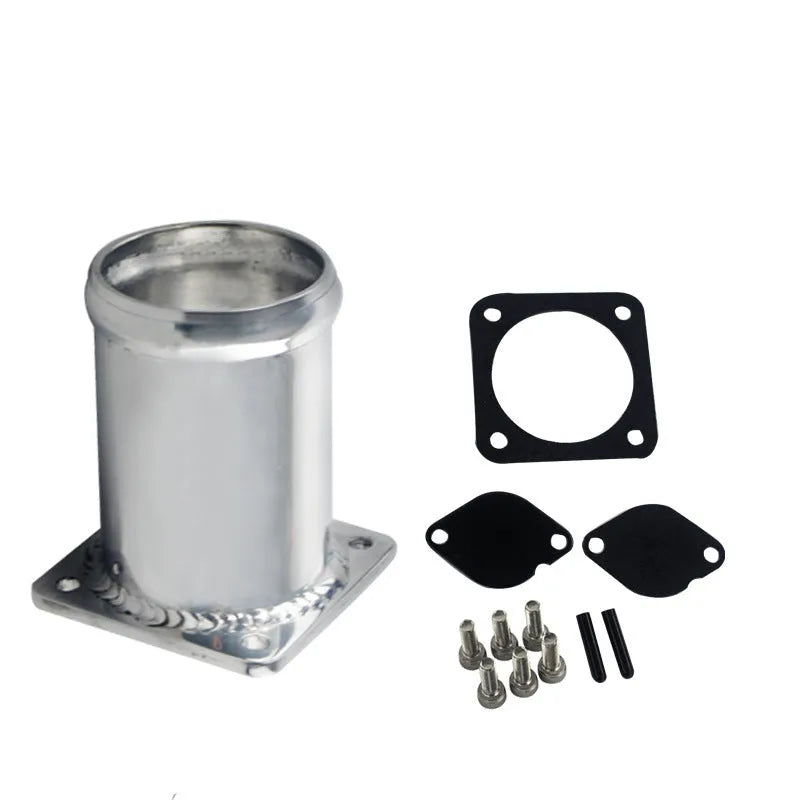 Land Rover TD5 EGR delete kit with aluminium removal pipe, 4mm blanking plate, gaskets, and bolts