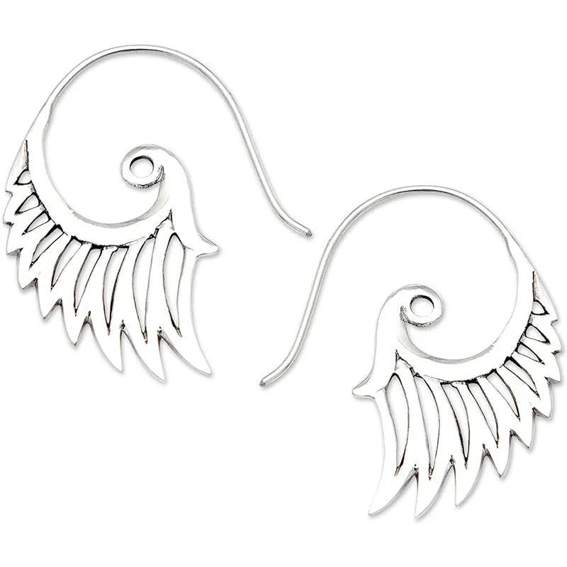 Retro angel wings earrings in gold colour electroplated zinc alloy high class elegant style