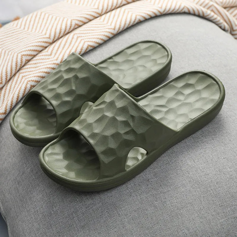 Geometric EVA flip-flop slippers in candy colours for women and men, anti-skid sole for bathroom use