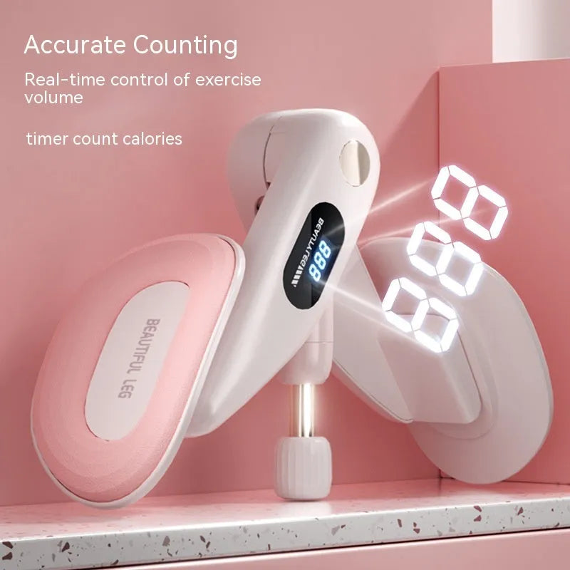 Gray pelvic floor muscle training device with digital counter display on ABS plastic body