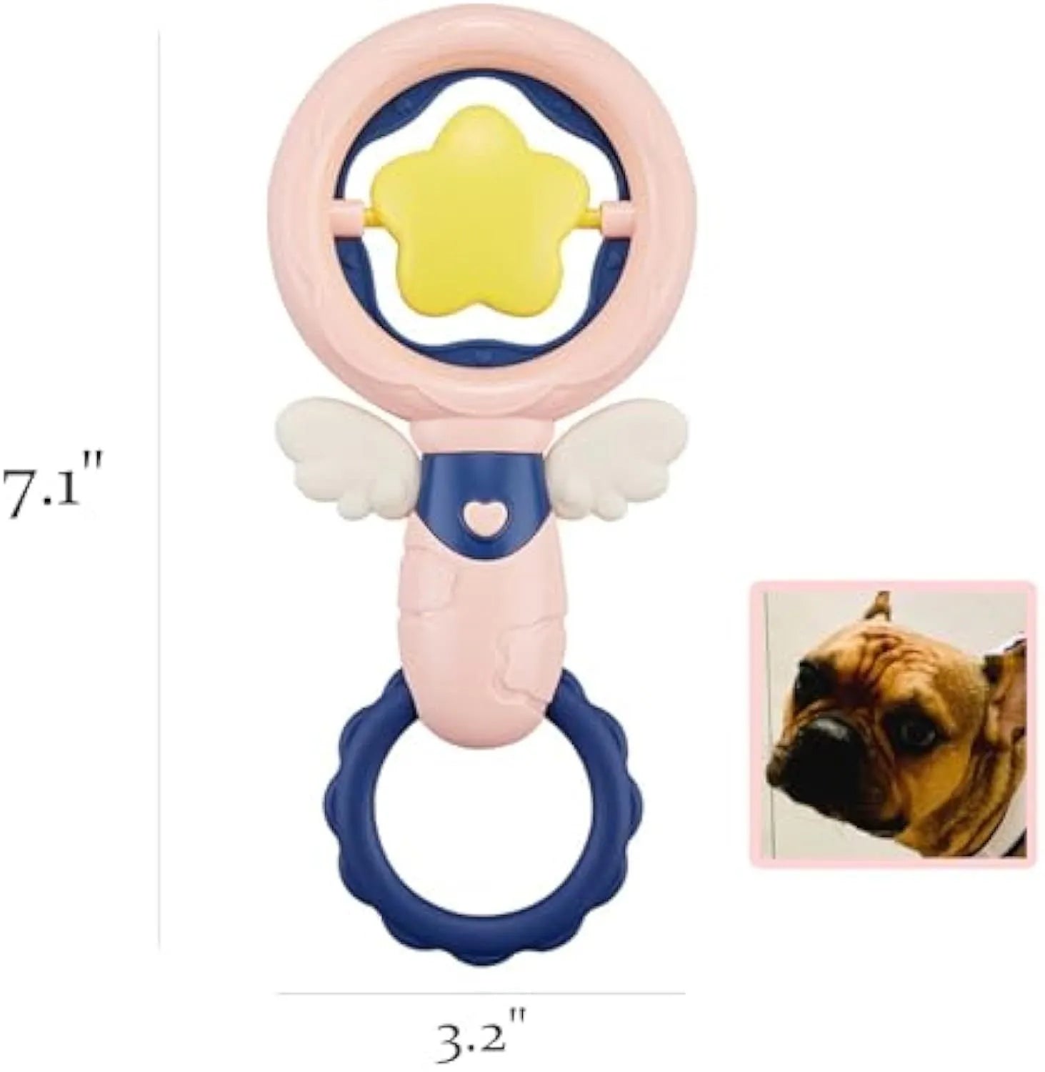 Pink durable dog chew toys for large breeds with dental cleaning features and squeaky elements