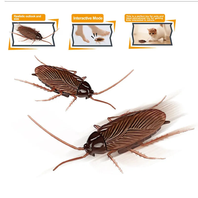 Electric vibration brush pet toy with walking simulation in cockroach, tarantula, mouse or dragonfly design