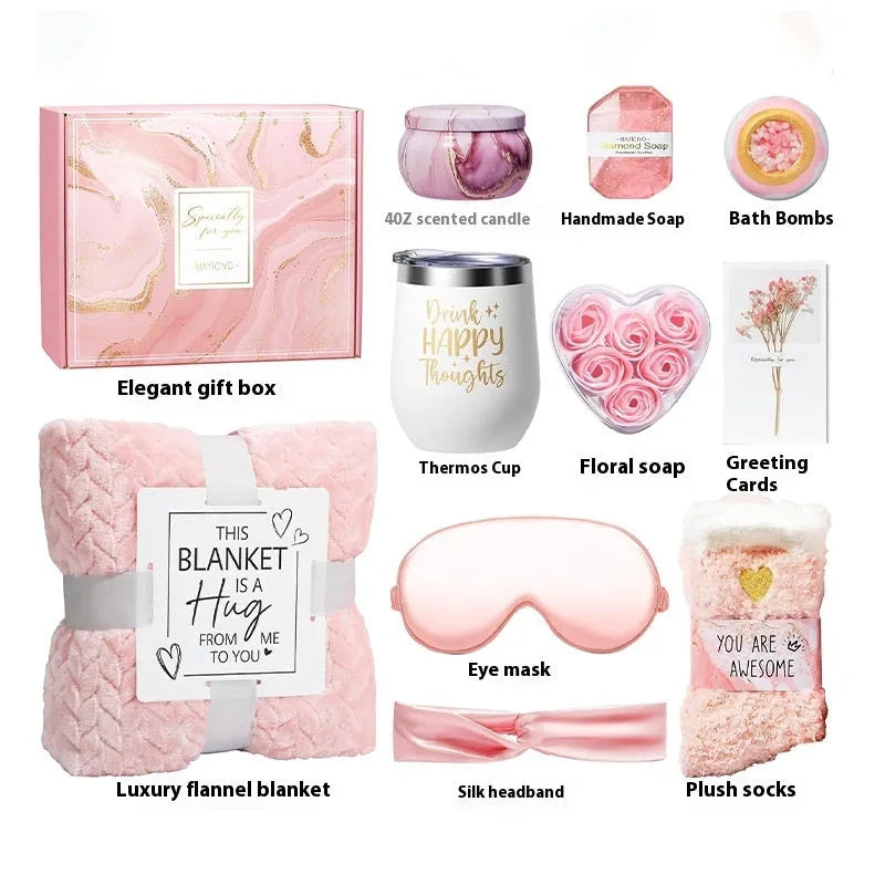 Aromatherapy candle soap bath gift set in modern plastic storage container