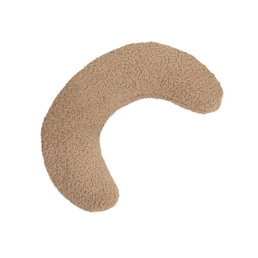 U-shaped blue cat pillow with adjustable collar for cervical support during feline sleep