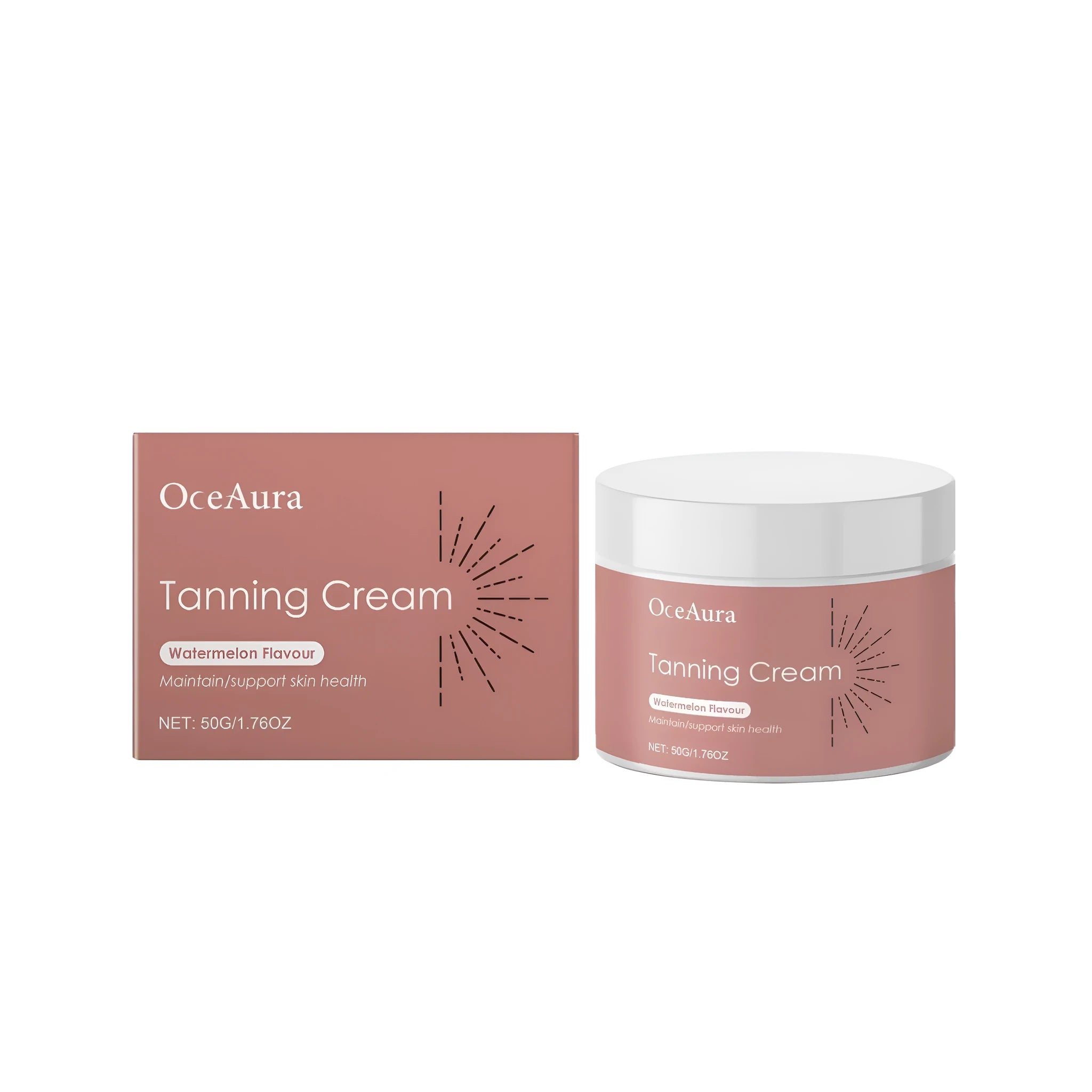 50g container of tanning cream with coconut oil and watermelon extract