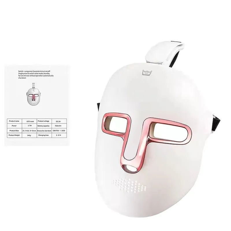 Black and gold IPL LED facial beauty device with silicone mask and hard shell case.