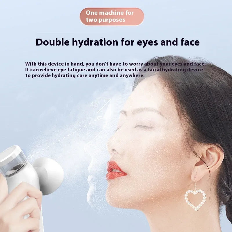 White portable electric eye compress device with eye mask for cold and hot therapy