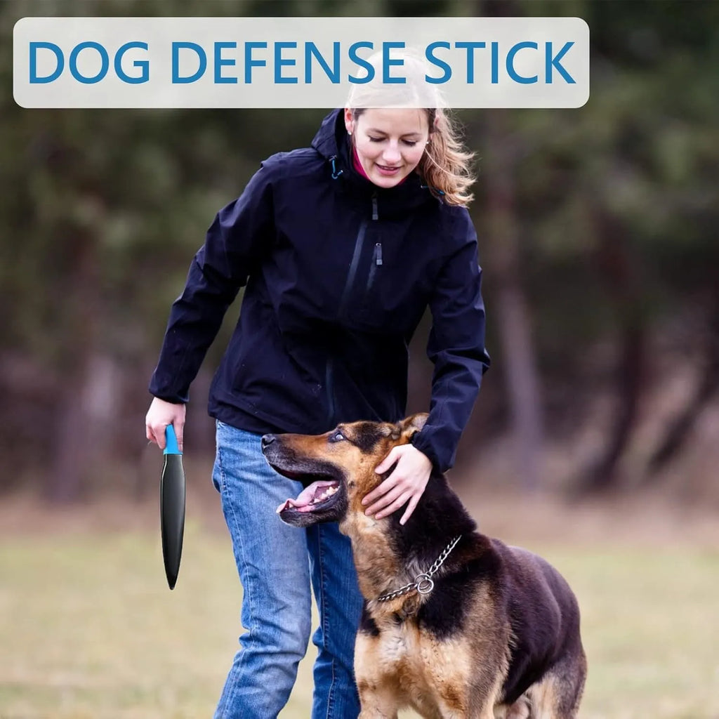 Blue handled nylon dog break stick for training small and medium dogs.