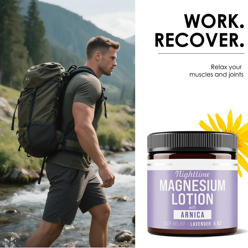150ml jar of Magnesium Body Butter Cream with shea butter and grape seed oil for skin.
