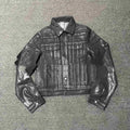 Denim Coat Archive short slim jacket in black with lapel collar and long sleeves