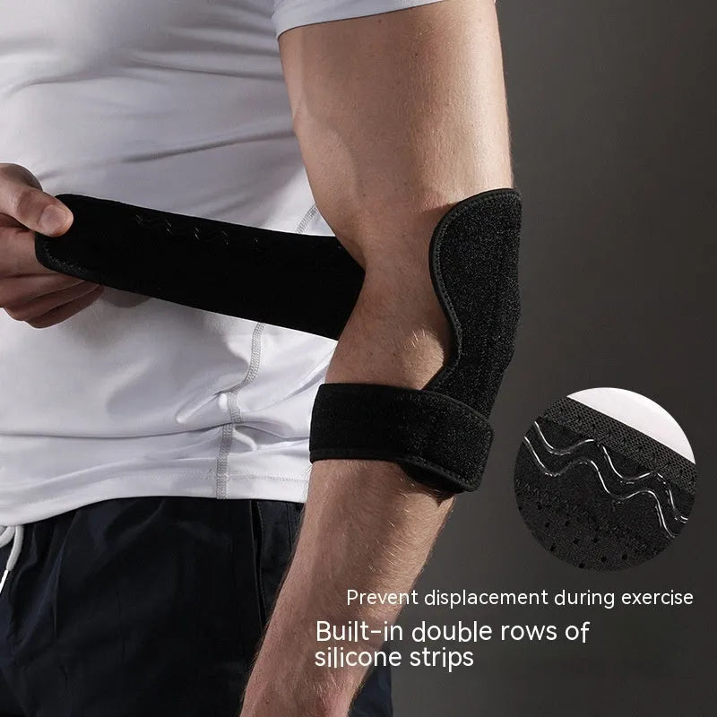 Black adjustable sports elbow guard for training and outdoor activities