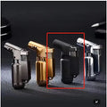 HB805-1 full metal windproof lighter in black, gold, grey, or silver colour.