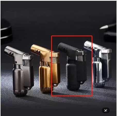 HB805-1 full metal windproof lighter in black, gold, grey, or silver colour.