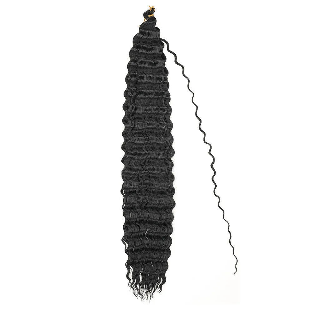 African chemical fibre crochet long curly wig with side bangs, handmade, available in multiple colours and sizes