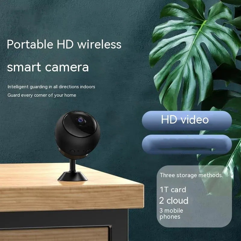 1080p wireless WIFI security camera with ABS plastic housing and wide-angle lens