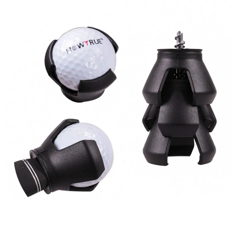 Black golf ball picker device with clip mechanism and seat attachment weighing 60g
