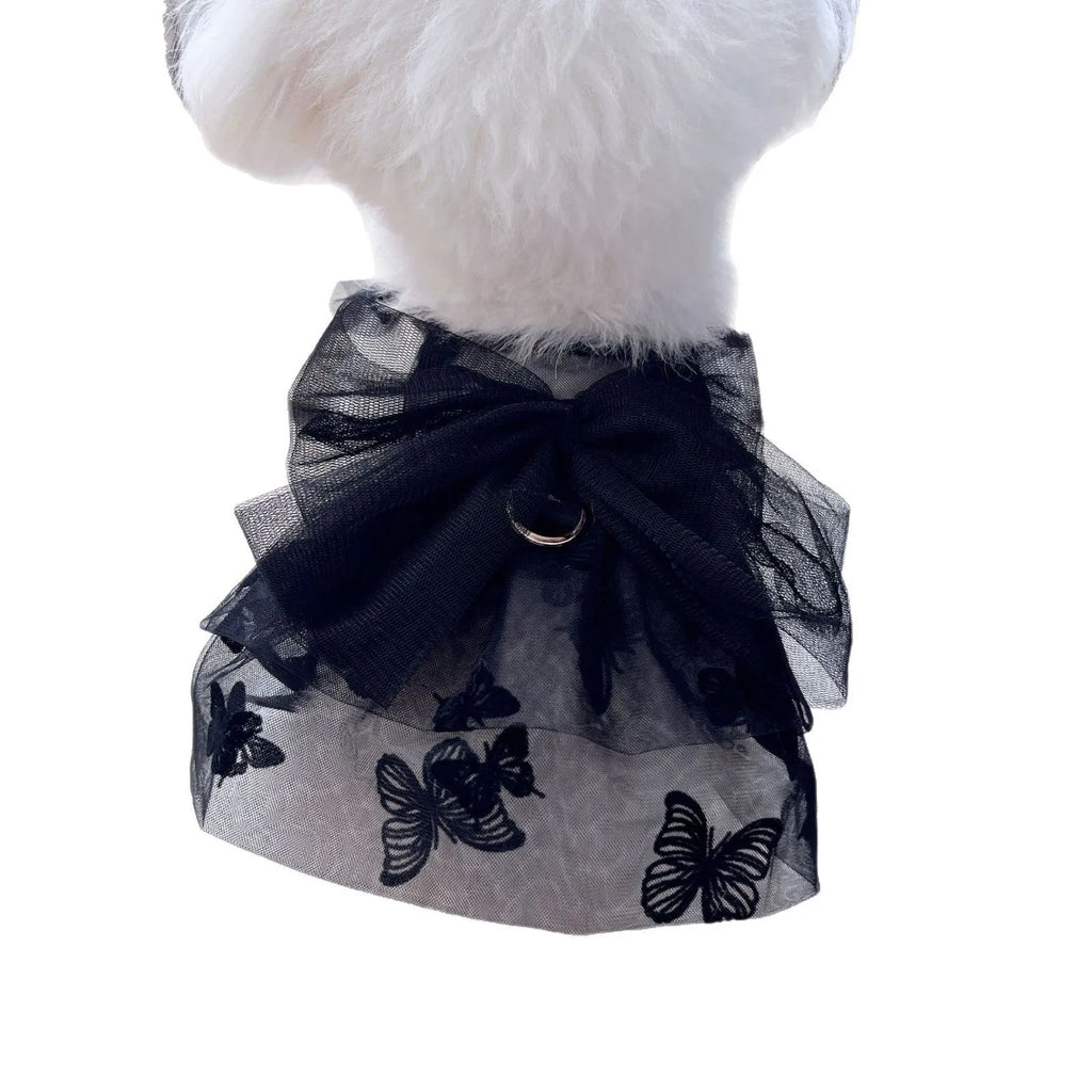 Black princess tulle skirt dog cat clothing with gauze material and five size options