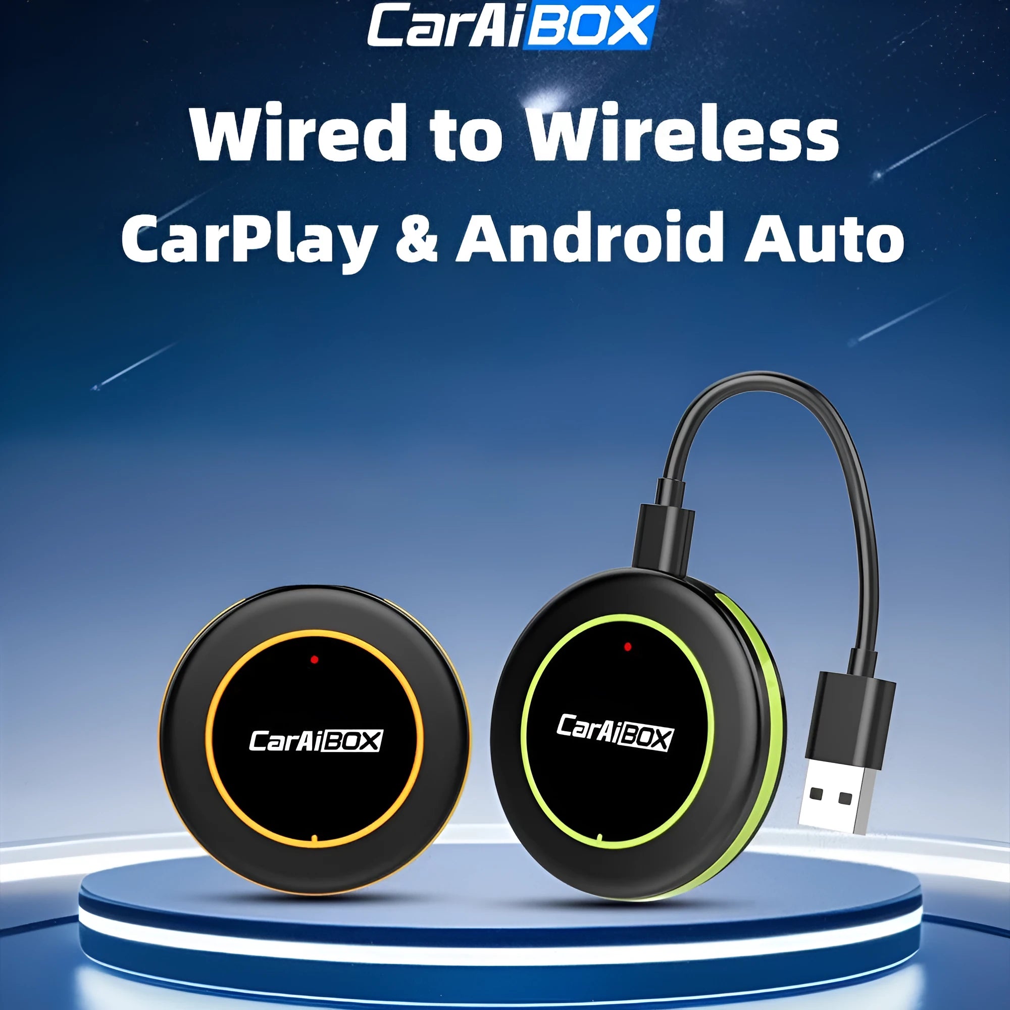 Switching box module vehicle-mounted wireless adapter C6 in black with Type-C and USB interfaces