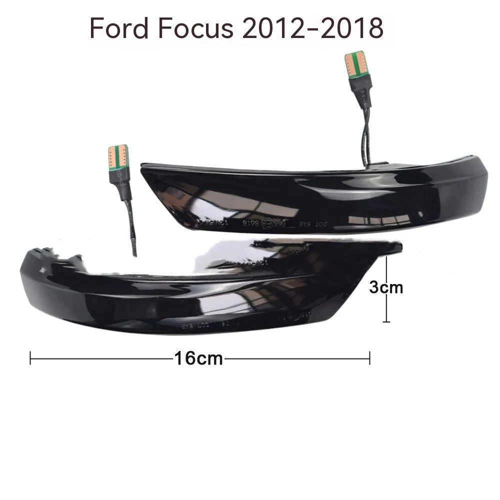 Ford Focus Mondeo rearview mirror waterfall lights with blue accent and ABS construction