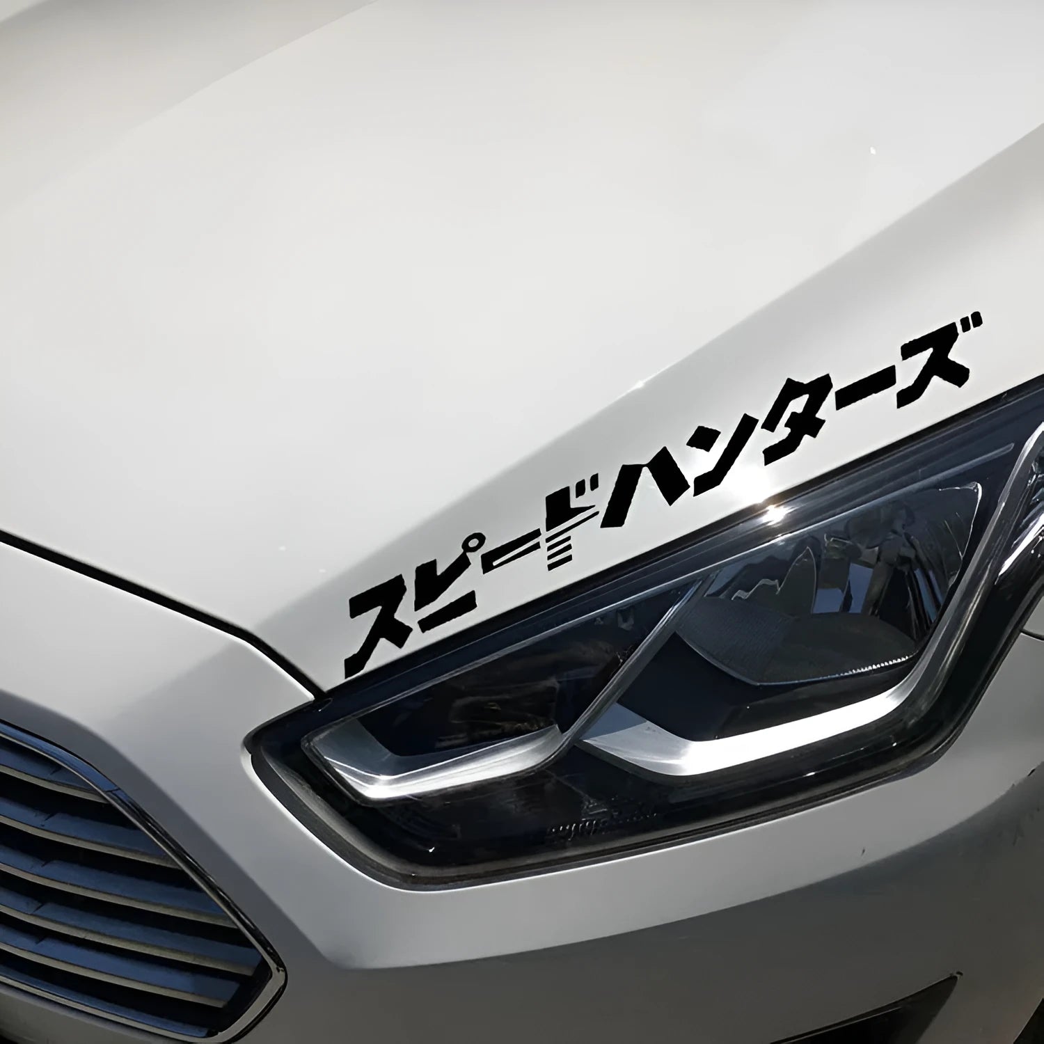 Japanese reflective car sticker measuring 35x35cm in black or white colour options