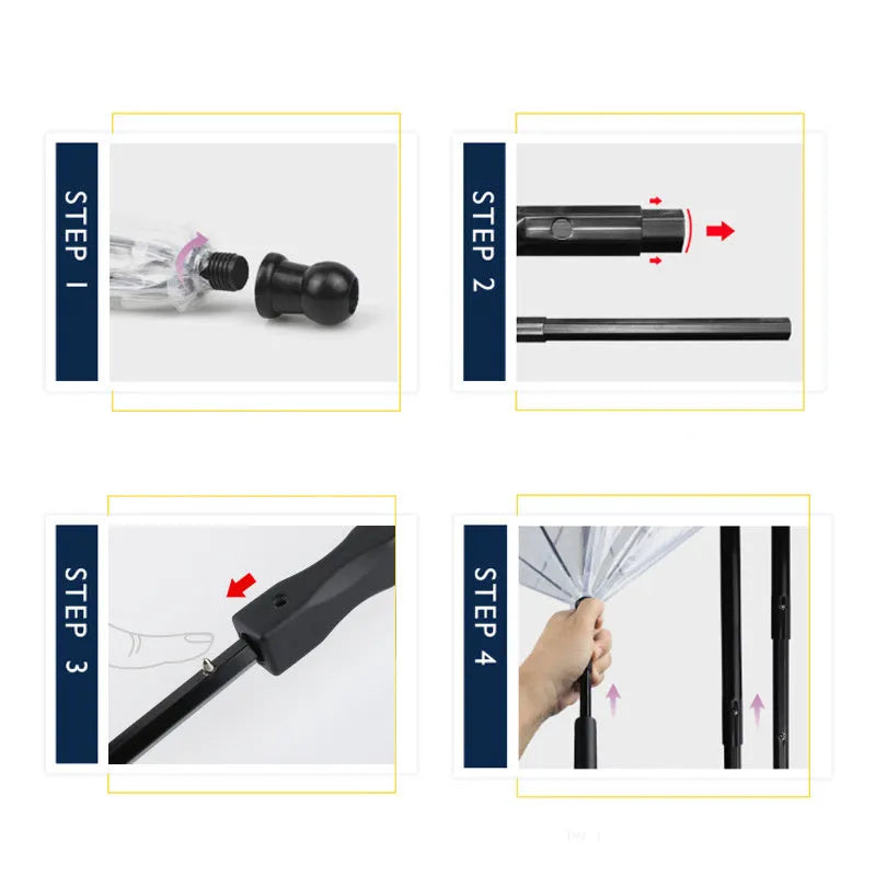 Transparent dog umbrella with traction chain removable on small dog for rainy walk