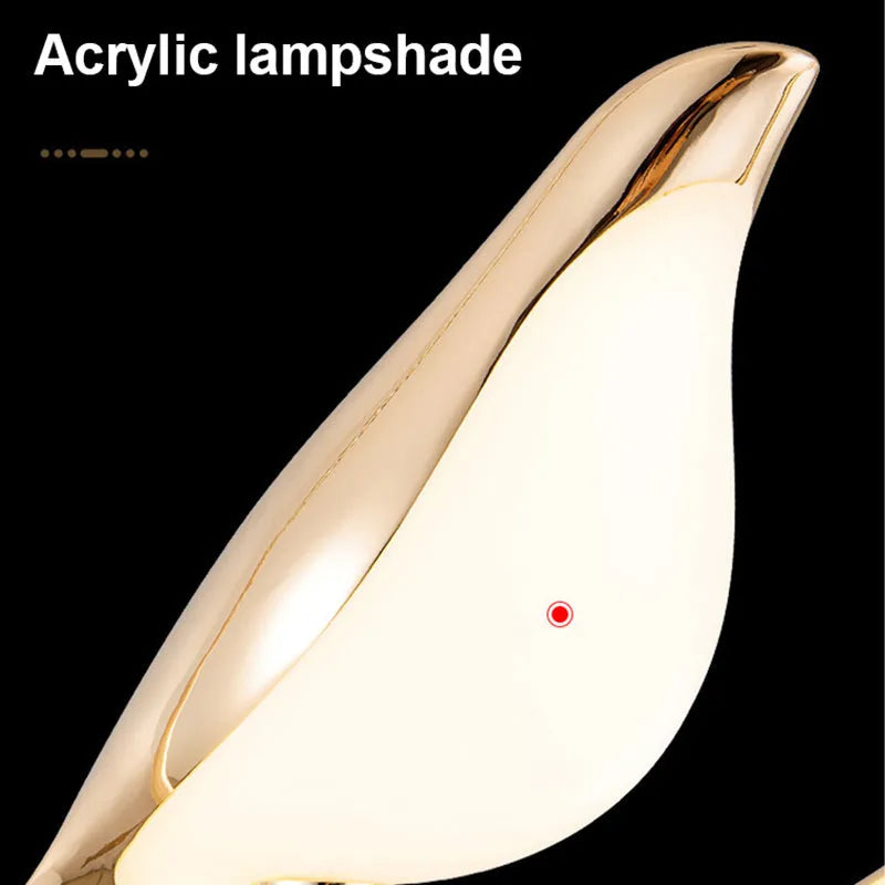 Modern minimalist magpie bird chandelier with zinc alloy and acrylic construction 150cm height