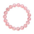 Strawberry quartz crystal bracelet with round 10mm beads on stretch cord
