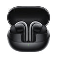 Black true wireless Bluetooth headset with active noise reduction and charging case